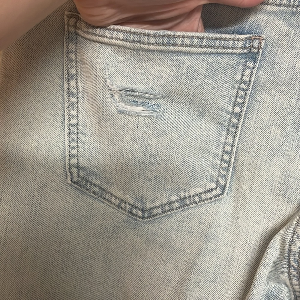 Eunina size 15 tobi super high rise distress mom Jean crop light wash no stretch - Picture 8 of 13